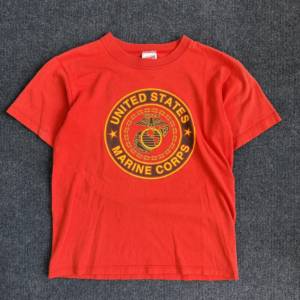 Vintage USMC Soffe Youth Large 14-16 Red United States Marine Corps USA Shirt